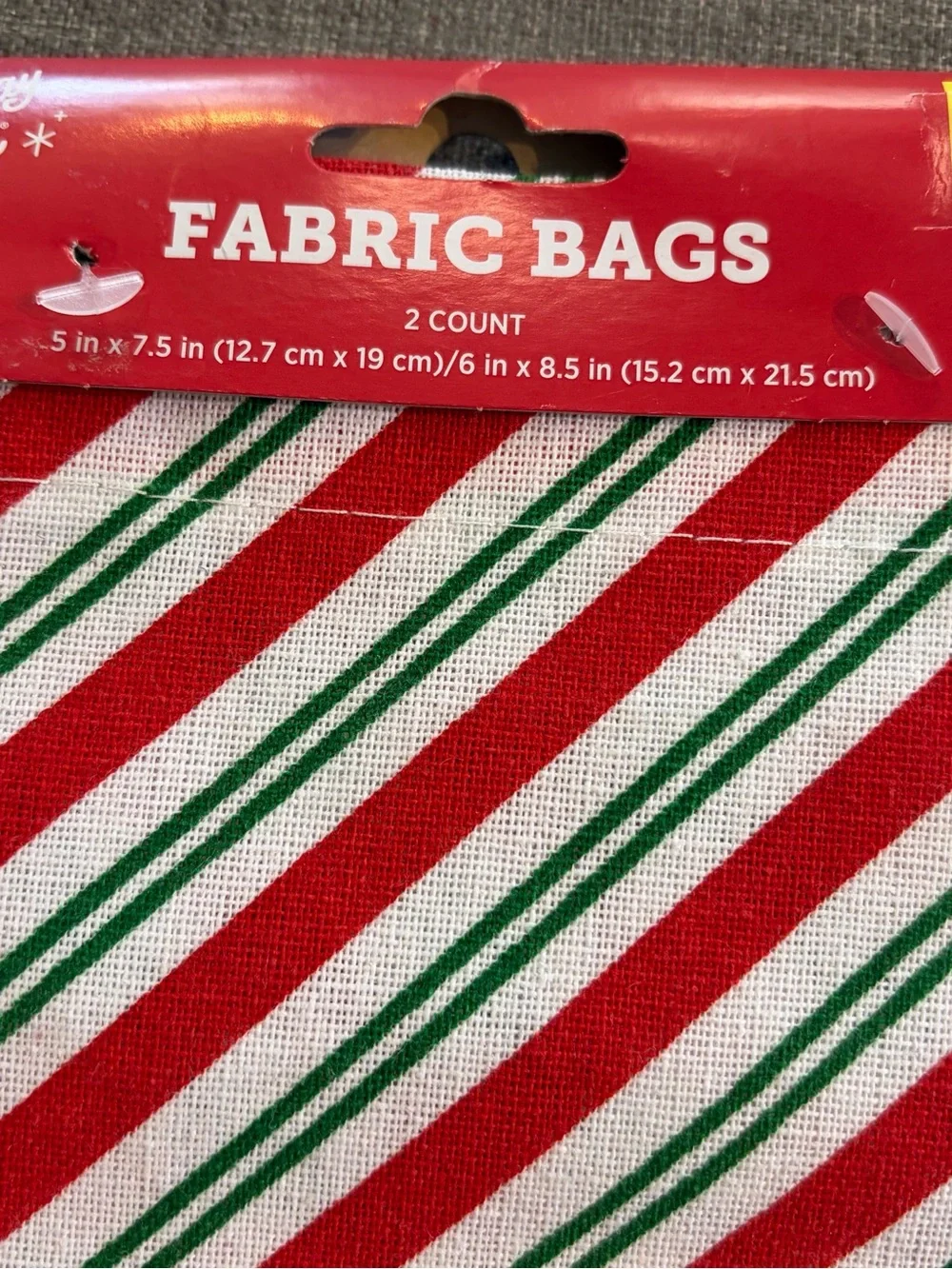 Holiday Style Christmas Fabric Gift Bags Drawstring Lot of 6